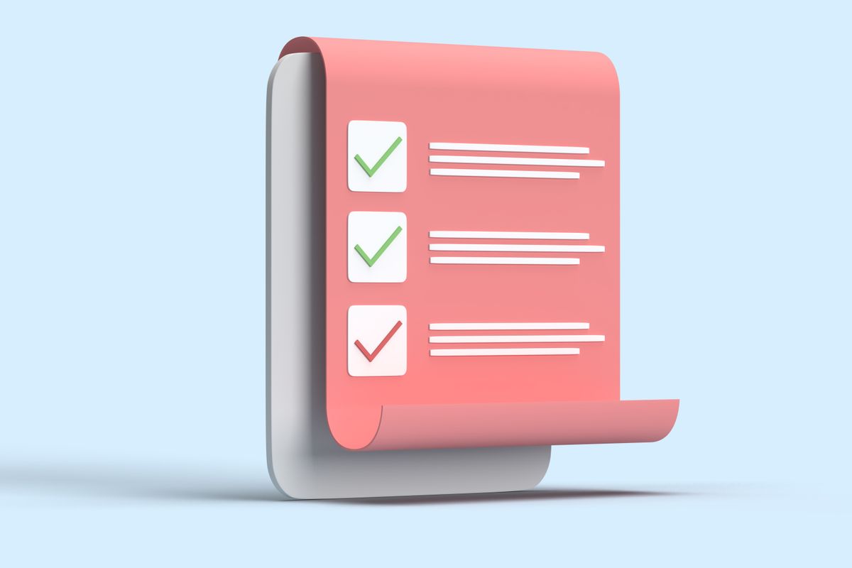Ilustração de checklist do plano de ação
