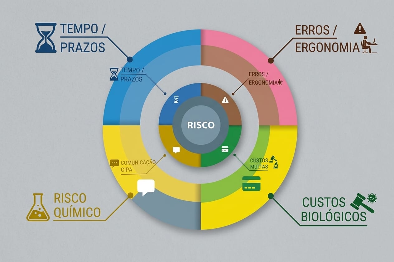 Infográfico com categorias de riscos ocupacionais